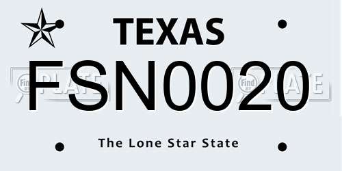 FSN0020 Texas License Plate