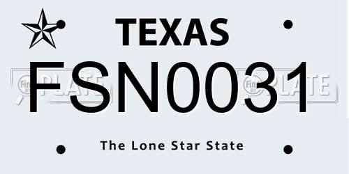 FSN0031 Texas License Plate