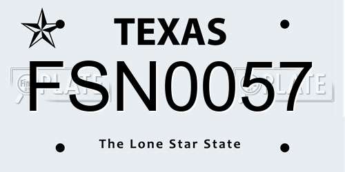 FSN0057 Texas License Plate