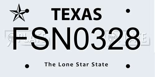 FSN0328 Texas License Plate