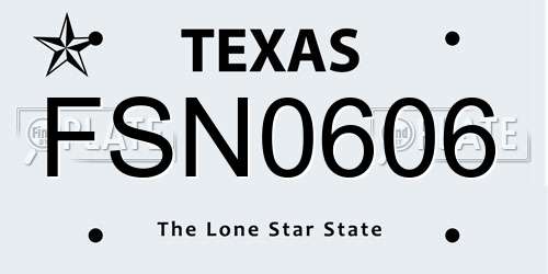 FSN0606 Texas License Plate