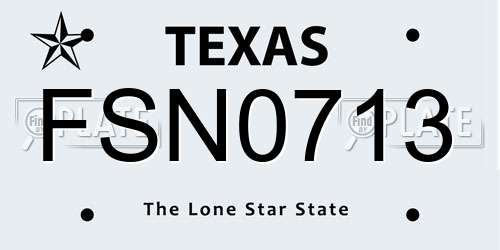 FSN0713 Texas License Plate