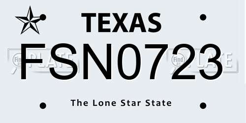 FSN0723 Texas License Plate