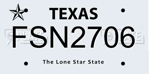FSN2706 Texas License Plate
