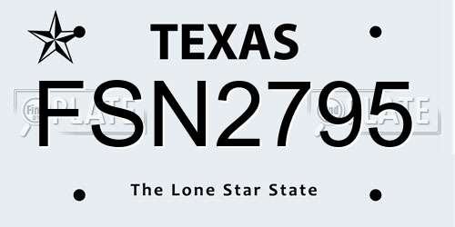 FSN2795 Texas License Plate