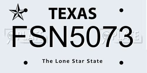 FSN5073 Texas License Plate