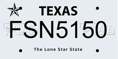 FSN5150 Texas License Plate