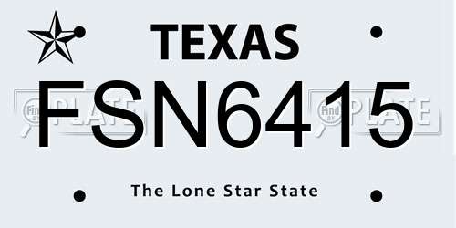FSN6415 Texas License Plate