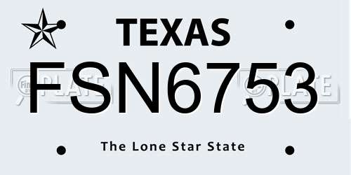 FSN6753 Texas License Plate