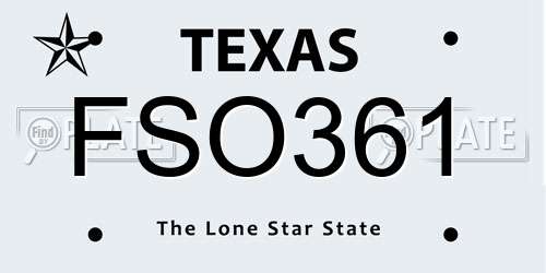 FSO361 Texas License Plate