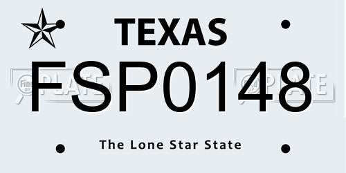 FSP0148 Texas License Plate
