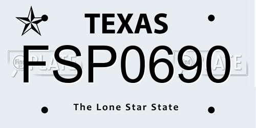 FSP0690 Texas License Plate