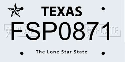 FSP0871 Texas License Plate