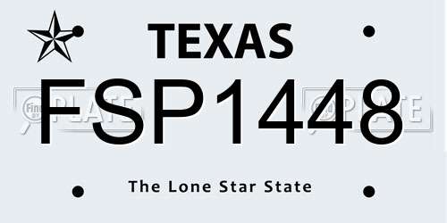 FSP1448 Texas License Plate