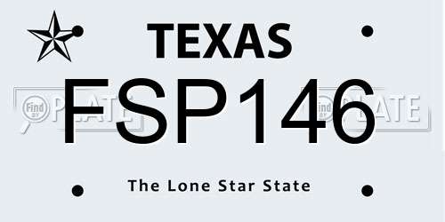 FSP146 Texas License Plate