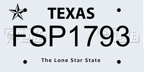 FSP1793 Texas License Plate