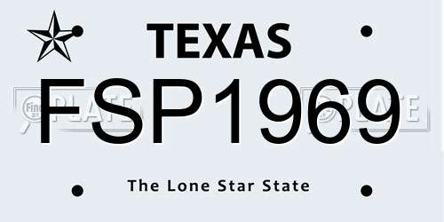 FSP1969 Texas License Plate