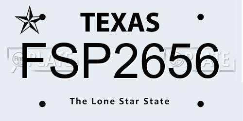 FSP2656 Texas License Plate