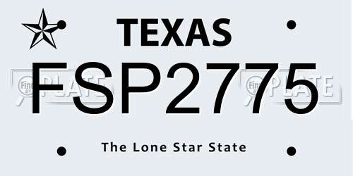 FSP2775 Texas License Plate