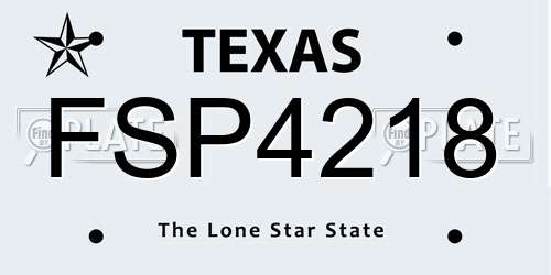 FSP4218 Texas License Plate