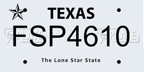 FSP4610 Texas License Plate