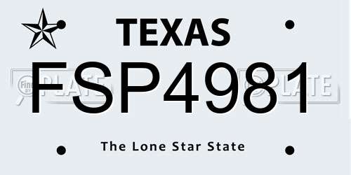 FSP4981 Texas License Plate