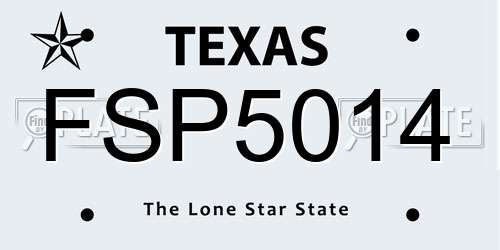 FSP5014 Texas License Plate