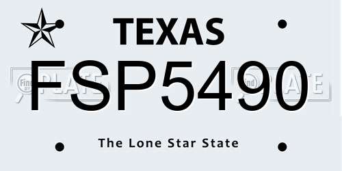 FSP5490 Texas License Plate