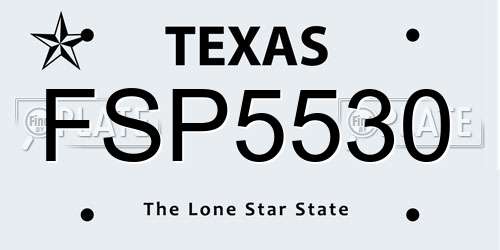 FSP5530 Texas License Plate