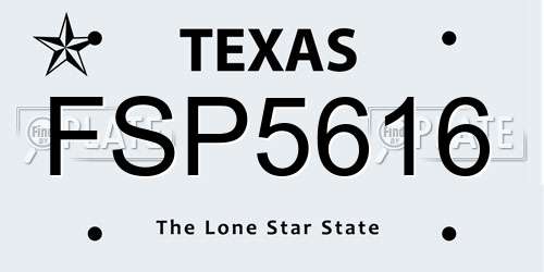 FSP5616 Texas License Plate