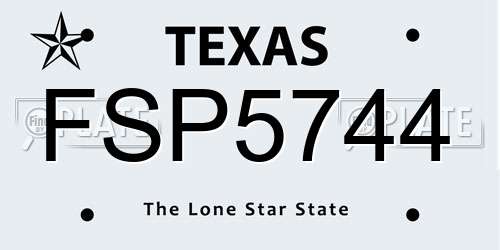 FSP5744 Texas License Plate