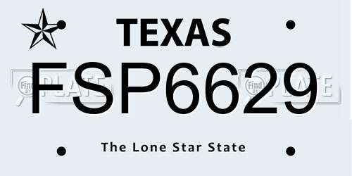 FSP6629 Texas License Plate