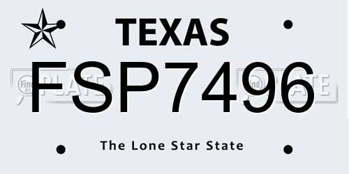 FSP7496 Texas License Plate