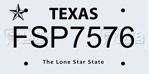 FSP7576 Texas License Plate