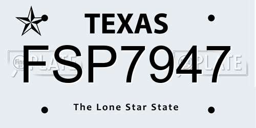 FSP7947 Texas License Plate