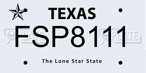 FSP8111 Texas License Plate