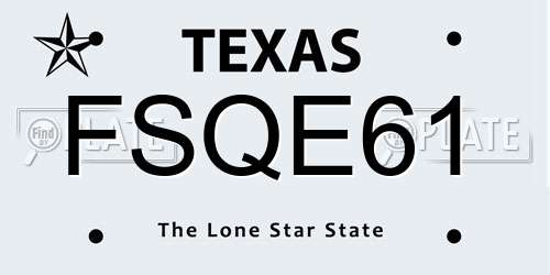 FSQE61 Texas License Plate