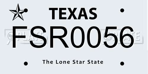 FSR0056 Texas License Plate