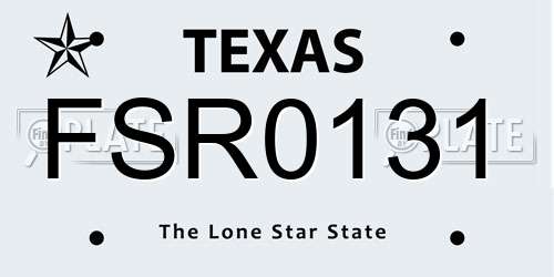 FSR0131 Texas License Plate