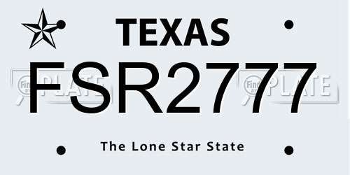 FSR2777 Texas License Plate