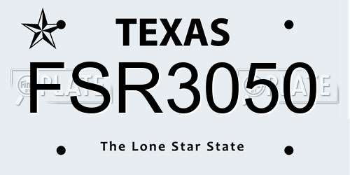 FSR3050 Texas License Plate