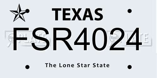 FSR4024 Texas License Plate