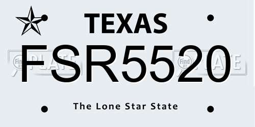 FSR5520 Texas License Plate