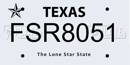 FSR8051 Texas License Plate