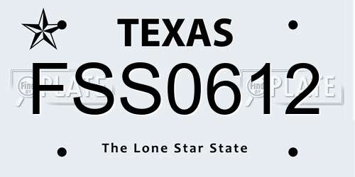 FSS0612 Texas License Plate