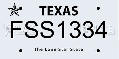 FSS1334 Texas License Plate