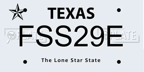FSS29E Texas License Plate