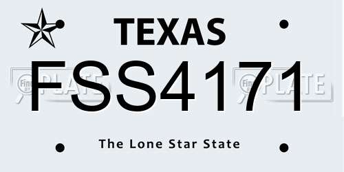 FSS4171 Texas License Plate
