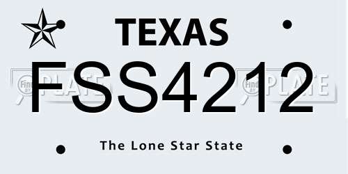 FSS4212 Texas License Plate