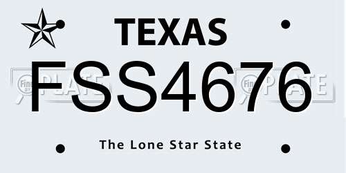 FSS4676 Texas License Plate